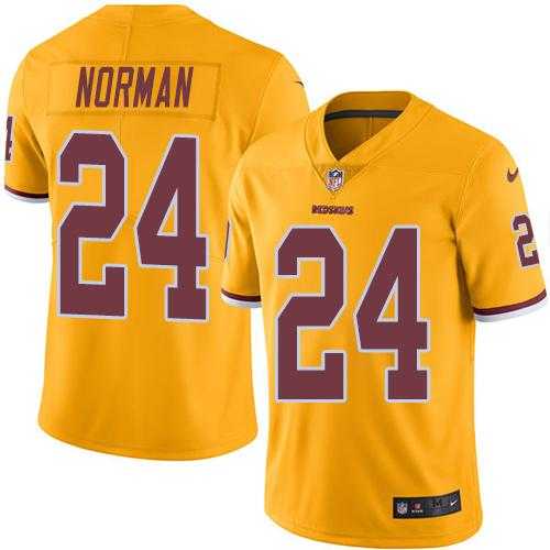 Nike Men & Women & Youth Redskins 24 Josh Norman Gold Color Rush Limited Jersey